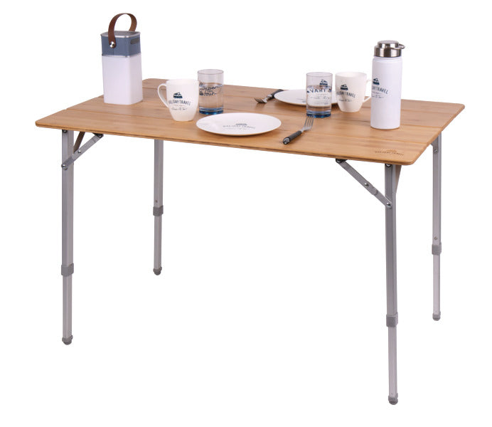 HOLIDAY TRAVEL Bambus-Tisch Aluminiumgestell – WILDROXX